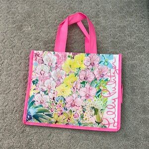 Lilly Pulitzer Pink Floral Tote Vibrant Design